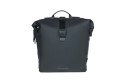 Sakwa podwójna BASIL SOHO DOUBLE PANNIER BAG NORDLICHT Universal Bridge System 41L, 100% wodoodporna night black oświetlenie Nor