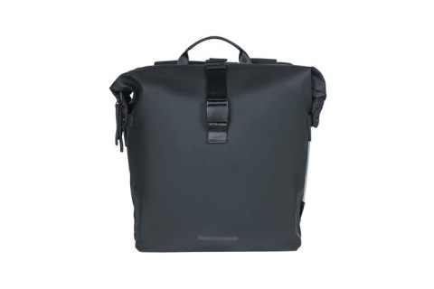 Sakwa podwójna BASIL SOHO DOUBLE PANNIER BAG NORDLICHT Universal Bridge System 41L, 100% wodoodporna night black oświetlenie Nor