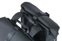 Sakwa podwójna BASIL SOHO DOUBLE PANNIER BAG NORDLICHT Universal Bridge System 41L, 100% wodoodporna night black oświetlenie Nor