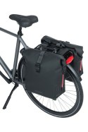 Sakwa podwójna BASIL SOHO DOUBLE PANNIER BAG NORDLICHT Universal Bridge System 41L, 100% wodoodporna night black oświetlenie Nor