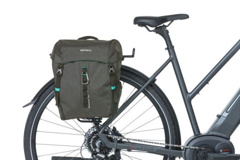 Sakwa pojedyncza BASIL DISCOVERY 365D SINGLE PANNIER BAG M 9L, Hook On System, wodoodporna black melee (NEW)