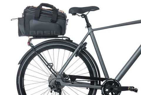 Torba na bagażnik BASIL MILES TARPAULIN TRUNKBAG XL PRO MIK 9-36L, MIK System (ready to go), 100% wodoodporna black orange (bez 