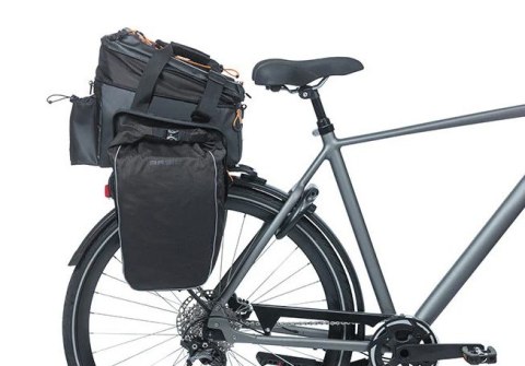 Torba na bagażnik BASIL MILES TARPAULIN TRUNKBAG XL PRO MIK 9-36L, MIK System (ready to go), 100% wodoodporna black orange (bez 