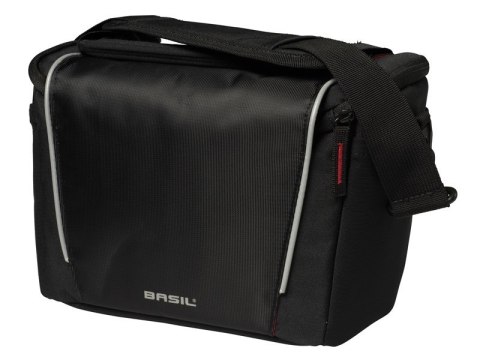 Torba na kierownicę BASIL SPORT DESIGN HANDLEBAR BAG BAG KF 7L, black + Płytka mocująca do kosza BASIL BASEASY + KLICKFIX ADAPTE