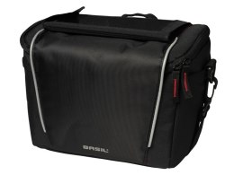 Torba na kierownicę BASIL SPORT DESIGN HANDLEBAR BAG BAG KF 7L, black + Płytka mocująca do kosza BASIL BASEASY + KLICKFIX ADAPTE