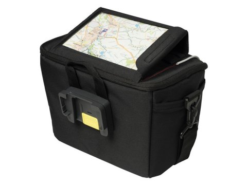 Torba na kierownicę BASIL SPORT DESIGN HANDLEBAR BAG BAG KF 7L, black + Płytka mocująca do kosza BASIL BASEASY + KLICKFIX ADAPTE