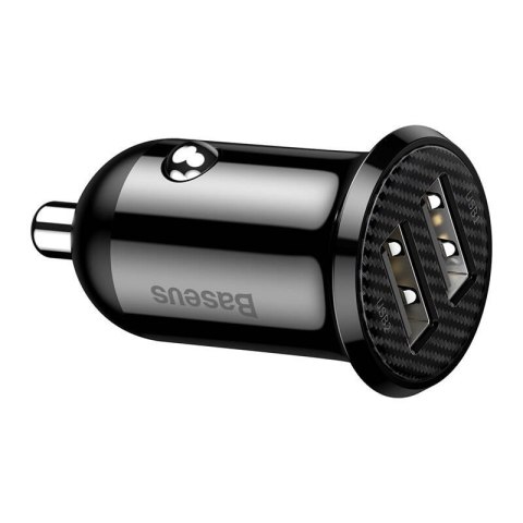 Ładowarka samochodowa BASEUS Grain Pro 4.8A 2x USB (czarna)