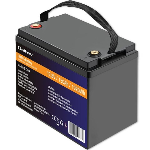 Qoltec Akumulator LiFePO4 Litowo-Żelazowo-Fosforanowy | 12.8V | 150Ah | 1920Wh| BMS