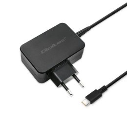 Qoltec Ładowarka sieciowa 65W | 5-20V | 3-3.25A | USB typ C | PD | Laptop | Smartfon | Czarna
