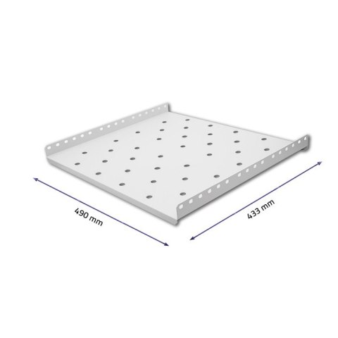 Qoltec Półka do szafy RACK stała | 490*433 | Szara