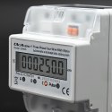 Qoltec Trójfazowy elektroniczny licznik | miernik zużycia energii na szynę DIN | 400V | 100A | LCD | 4P