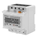 Qoltec Trójfazowy elektroniczny licznik | miernik zużycia energii na szynę DIN | 400V | 100A | LCD | 4P