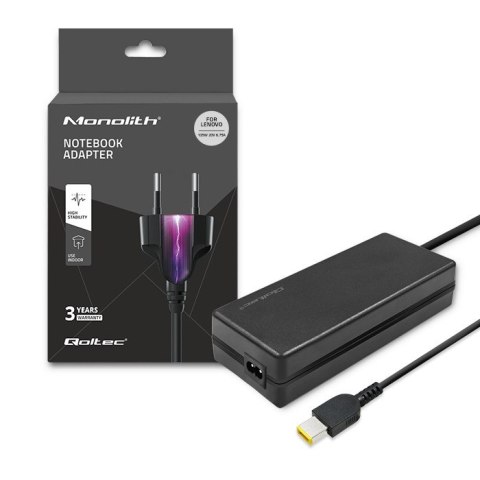 Qoltec Zasilacz do laptopa Lenovo 135W | 20V | 6.75A | Slim tip+pin | +kabel zasilający