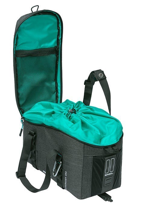 Torba na bagażnik BASIL DISCOVERY 365D TRUNKBAG MIK M 9L, MIK System (ready to go) wodoodporna black melee (NEW)