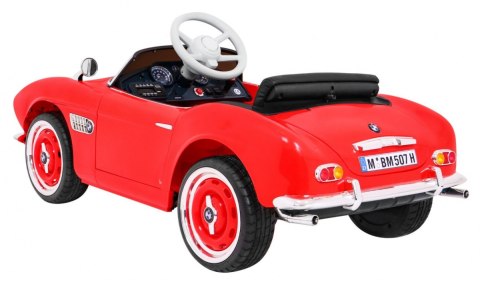 Autko BMW 507 Retro elektryczne dla dzieci Czerwony Roadster