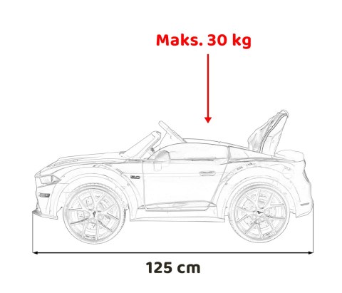 Autko Ford Mustang GT na akumulator dla dzieci Czerwony