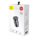 Ładowarka samochodowa BASEUS Grain 3.1A 5V 2x USB (czarna)