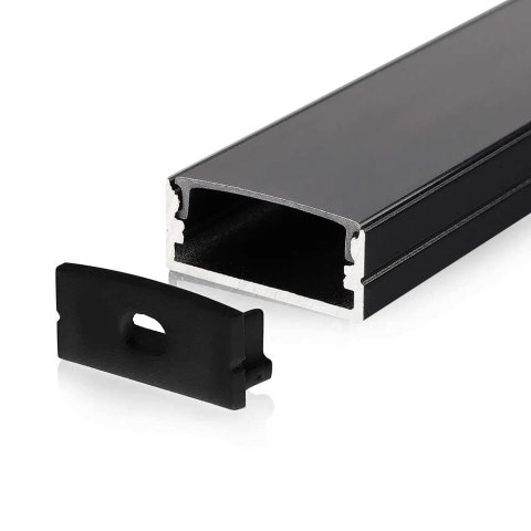 Profil aluminiowy na dwie taśmy czarny V-TAC 2mb czarny klosz VT-8108