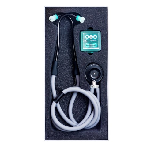 NOVAMA EXPERT DR410D CZARNY Stetoskop kardiologiczny dwugłowicowy Rappaport, silikon