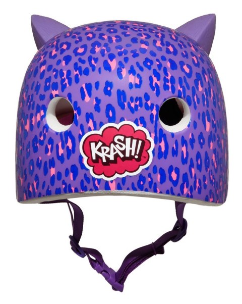 Kask dziecięcy juniorski KRASH LEOPARD KITTY roz. M YOUTH 8+ (54-58 cm) (NEW 2025)