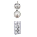 Bombki choinkowe 6cm kpl 8 szt SREBRNE W2