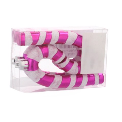 Ozdoby choinkowe 9cm kpl 4 szt CUKIERKOWA LASKA różowa