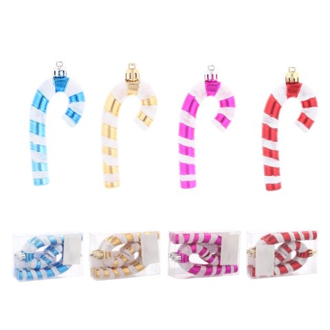 Ozdoby choinkowe 9cm kpl 4 szt CUKIERKOWA LASKA różowa