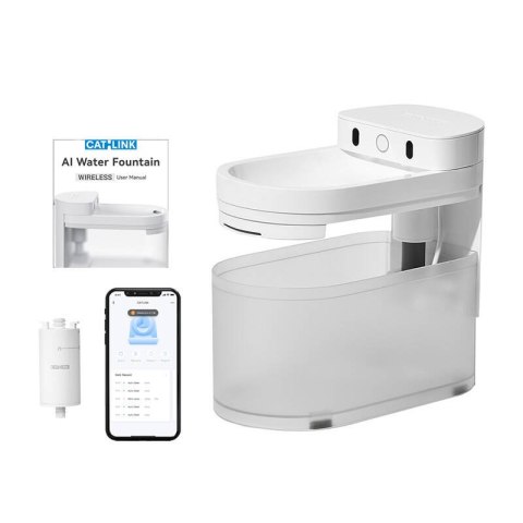 Inteligentna fontanna/poidło dla psa i kota Catlink Pure 3 bezprzewodowe (białe)