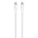 PURO Fabric - Kabel w oplocie heavy duty USB-C do USB-C 1,2m (biały)