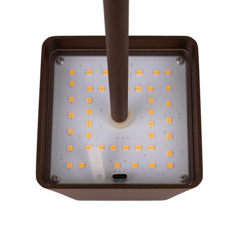 Lampka biurkowa nocna V-TAC 2W LED 36cm ładowanie ściemnianie IP54 brąz corten VT-7563 3000K 200lm