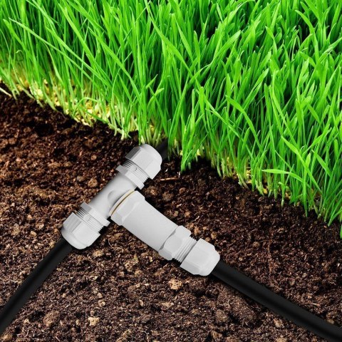 Złączka mufa hermetyczna 3x3Pin biała trójnik 0.5-4mm2 średnica przewodu 8-12mm IP68 V-TAC VT-869