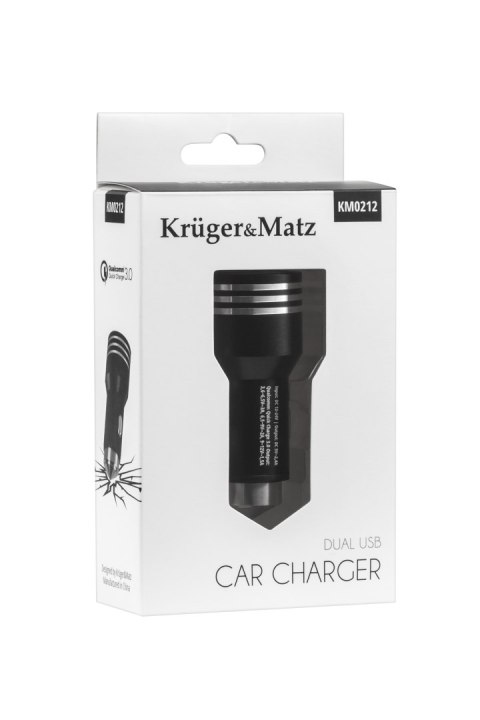 Ładowarka samochodowa Kruger&Matz 2xUSB 4800mA z funkcją Quick Charge 3.0