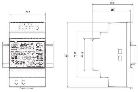 ZASILACZ IMPULSOWY HDR-60-12 MEAN WELL