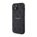 Guess 4G Collection Leather Metal Logo MagSafe - Etui iPhone 15 Plus / 14 Plus (czarny)