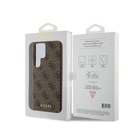 Guess 4G Metal Gold Logo - Etui Samsung Galaxy S24 Ultra (brązowy)