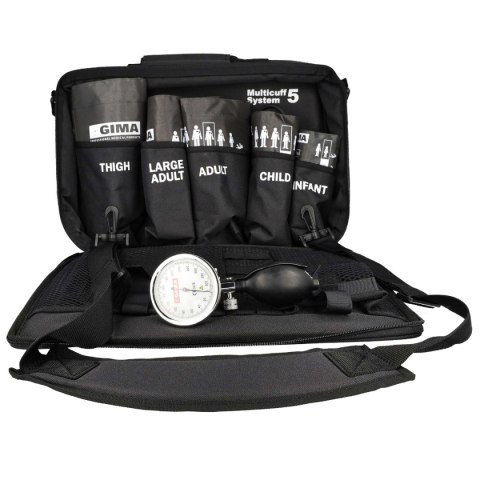 GIMA SIRIO KIT Ciśnieniomierz zegarowy, zestaw 5 mankietów z etui