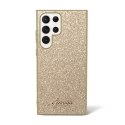 Guess Glitter Flakes Metal Logo Case - Etui Samsung Galaxy S24 Ultra (złoty)