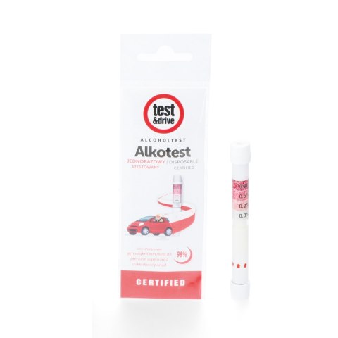 ALCOHOL TEST Alkomat jednorazowy, display 10 opakowań po 1 szt.