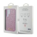Guess Glitter Flakes Metal Logo Case - Etui Samsung Galaxy S24 Ultra (fioletowy)