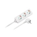 Przedłużacz biały Rebel 3 gniazda typu niemieckiego, kabel 3m (1,5mm)