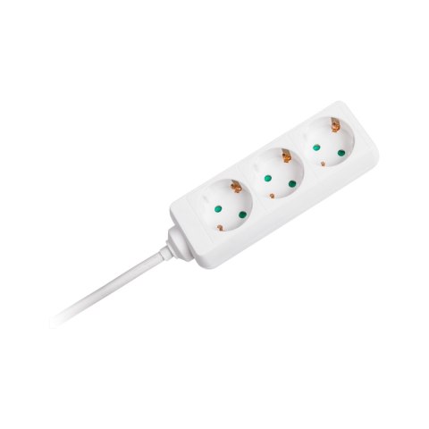 Przedłużacz biały Rebel 3 gniazda typu niemieckiego, kabel 3m (1,5mm)