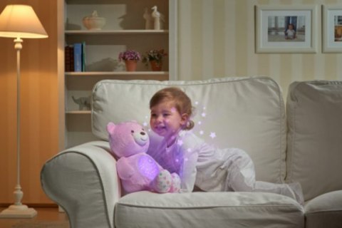 CHICCO 0M+ Miś z projektorem i muzyką, pluszowy, niebieski