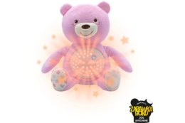 CHICCO 0M+ Miś z projektorem i muzyką, różowa przytulanka