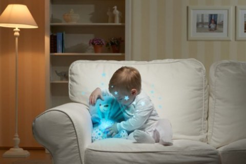 CHICCO 0M+ Miś z projektorem i muzyką, różowa przytulanka