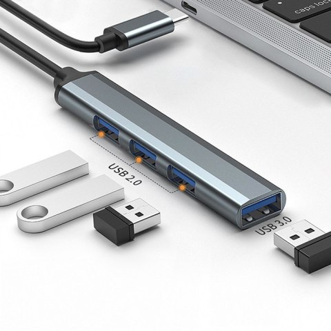 Qoltec Hub Adapter USB-C 3.1 4w1 | USB 3.0 | 3x USB 2.0