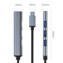 Qoltec Hub Adapter USB-C 3.1 4w1 | USB 3.0 | 3x USB 2.0
