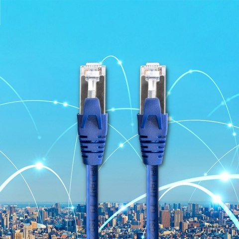 Qoltec Kabel Patchcord FTP | CAT6 | 2 x RJ-45 | 1m | High speed | Gold | Ekranowany