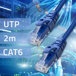 Qoltec Kabel Patchcord UTP | CAT6 | 2 x RJ-45 | 2m | High speed | Gold