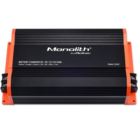Qoltec Ładowarka Monolith DC-DC do dodatkowego akumulatora LiFePO4 AGM GEL 12V - 12V | 60A | 720W