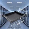 Qoltec Solidna stalowa Półka z uchwytem do szafy RACK | 600*600 | Wysuwana | Czarna